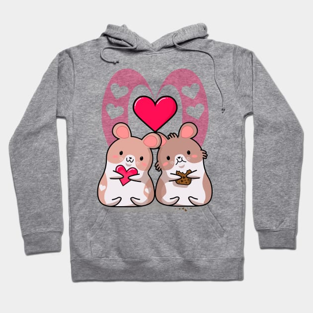 kawaii style, lovers mice, Valentine's day, cute kawaii mice. Hoodie by SK1X